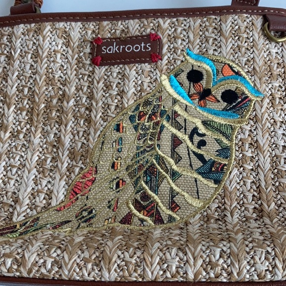 Sakroots small straw owl satchel handbag purse - Picture 11 of 15